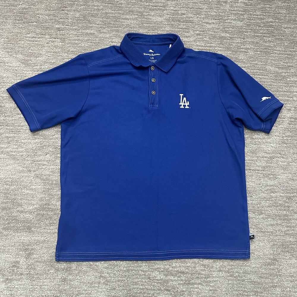 Los Angeles Dodgers Shirt Mens Large Blue MLB Baseball Tommy Bahama Polo LA Logo
